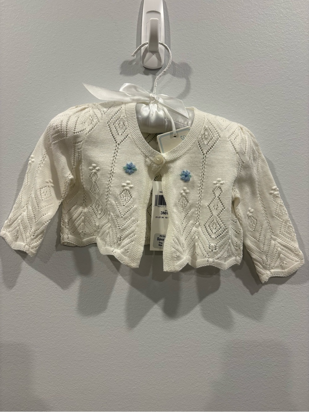 NWT Ralph Lauren Baby Collection Pointelle Cardigan Cream 3-6M $175